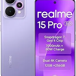 realme Smartphone 15 pro 5G, 12GB RAM 256GB ROM 6.8 Inch Display 144Hz, Snapdragon 7 Gen 4, Battery 7000mAh 80W Fast Charge IP69 Waterproof 4K AI Camera (Purple)-picture-25