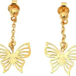 maira 925 Sterling Silver 18K Micron Gold Plated Butterfly Drop Earring Jewellery For Women/Girls |Hypoallergenic | Anti -Tarnish | 6 Months Warranty | Valentine Gift For Her-picture-22