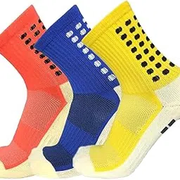 tendsy Anti-Slip Athletic Socks, Pack of 3, Non-Slip Dotted Design For Football, Outdoor Activities-picture-46