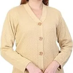 Fashion Point Winter Cardigan Sweater Cozy and Stylish Sweaters for Women | Winter Wear Cardigan Beige-image-2