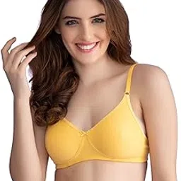 clovia Women's Cotton Non-Padded Non-Wired Full Cup T-Shirt Bra in Yellow-picture-15