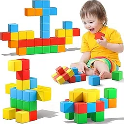 Lefan Magnetic Blocks1.42 inch Large Magnetic Building Block for Toddlers 3 4 5 6 7 8 Year Old Boys Girls Color Magnet Cubes Learning Toys for Kids Toys Age 4-8 Gift Early Learning Fun 32pcs-image-95