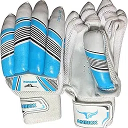 ANRIOX Deluxe Cricket Batting Gloves | Whaite and Sky Blue | Size-Youth-picture-66