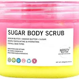 Beauty Butter Sugar Body Scrub Mango Pineapple | Refreshing Exfoliating Body Scrub for Soft, Radiant Skin | Enriched with Natural Ingredients-picture-19