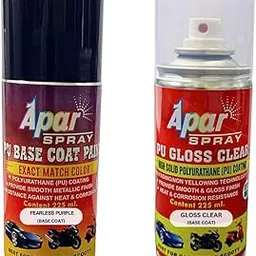APAR PU 2K Spray Paint Fearless Purple (RC Colour Name) -Base coat +PU GC Compatible for Tata Nexon Cars -225 ml (Pack of 2-Pcs)-picture-56