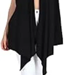 Amazon Brand - Nora Nico Women's Cotton Sleeveless/Cap Sleeves Long Waterfall Shrug,-picture-16