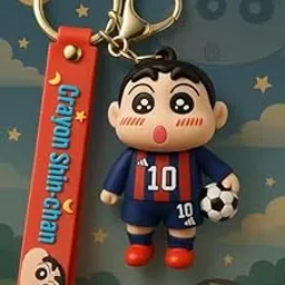 world gift mart Stylish Shinchan Messi Football Keychain | Cute Crayon Shin-chan Keyring with Cartoon Strap | Limited Edition Soccer Collectible Gift for Football Lovers, Anime Fans & Kids image 1
