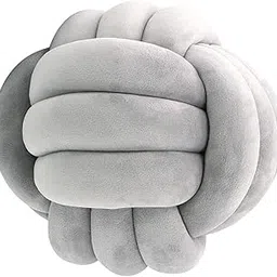 ATORSE® Knot Pillow Ball Thick Comfortable Knotted Pillows for Living Room Home Sofa Light Gray-picture-12