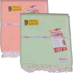 EthnicAlive Bhagalpuri Handloom Organic Orange and Green Plain Ac/Summer Pure Cotton Dull Chadar Combo Pack-2 (Size 220x125cm)-picture-14