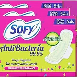 Sofy Big Bazaar Combo Body Fit Anti Bacteria Sanitary Napkins - XL, 54Pcs (Pack Of 3) Promo Pack-image-89
