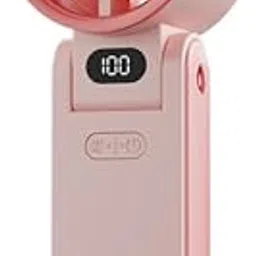 Bladeless Portable Neck Fan with LED Display | Rechargeable Handheld Cooling Fan | Foldable & USB-C Charging | 100 Adjustable Speeds Silent Mini Fan for Travel, Office & Outdoor Use (Pink)-picture-43