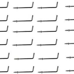 Q1 Beads 24 Peices 4 inch Steel L Shaped Wall Mount Display Hooks for Multipurpose Hanging in Shop,Home, Counter Display Self Screw in (Chrome)-picture-15