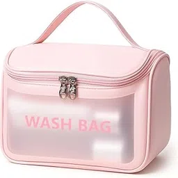 daily dish Clean Country Travel Toiletry Wash Bag for Women & Men | Waterproof Cosmetic Organizer with Transparent Window & Zipper Closure | Portable Makeup & Travel Storage Bag – Pink-picture-27