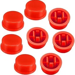 12x12x7.3mm Round Cap for Square Tactile Switch - Red - Pack Of 8-picture-36