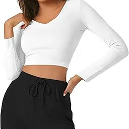 the blazze Women's Cotton Stylish Stretchable Deep V Neck Long | Full Sleeve Readymade Saree Black Blouses for Women L510-picture-23