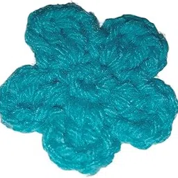 Renu's Crochet Corner Handmade Crochet 5 Petal Flowers, Turquoise Blue, Craft Embellishments for Clothing, Home Decor, Accessories-picture-26