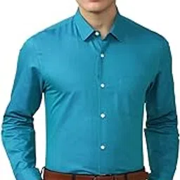 peter england Men's Cotton Slim Fit Dobby Full Sleeve Formal Shirt-picture-30