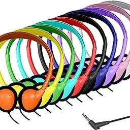 Ladont 10 Pack Kids Headphones Bulk for School Classroom, Multi Color Wired Headphones for Kids Students Child, 3.5mm Jack (10 Pack)-picture-47