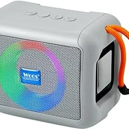 Woos BeatBass Compact Bluetooth 5.3 Speaker with USB, FM, Aux in, Dual Bass, Front Speaker, Music Sync RGB Ring Light (Grey)-picture-24