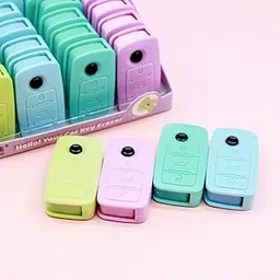 Car Key Shape Eraser Set of 3 | Fun Stationery | Random Colours-picture-41