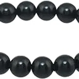 brhmagyaan Black Obsidian Round Bead Bracelet – Strength & Protection-picture-34