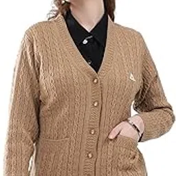 monte carlo Women’s Regular Fit Self Design V-Neck Full Sleeve Cardigan | Fashionable Pattern | Cozy Warm Fabric | Stylish Winter Wear Cardigan for Women (Pack of 1)-picture-34