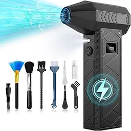 DEGGE 10000mAh Compressed Air Duster, 180000RPM Electric Air Duster with Display Screen & Light, 4 Gear Adjustable Cordless Rechargeable Turbo Car Dryer Jet Air Blower for Keyboard,Computer,Car,Home-picture-24