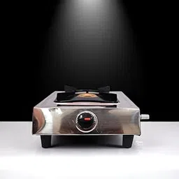 Kitchen Gas Stove | Single Burner Cooktop with Manual Ignition | Compact Cast Iron Support and Stainless Steel Frame Gas Chulha for Home, Outdoor and Commercial Cooking Use (Silver), with Full Set-image-47