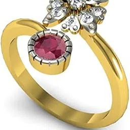 kanak Jewels Ruby Diamond Studded Designed Ring for Girls & Women Gold Plated Free size for any occasion KJRG16-picture-10