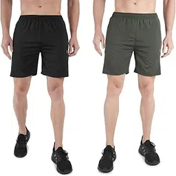 kwings Athletic Sports Lycra Shorts for Men with Zip Pockets and Elastic Waistband Quick Dry Lightweight Activewear Combo - Pack of 2-picture-55