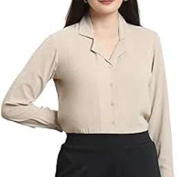 sharma group Women's Regular Fit Cuban Collar Cotton Formal Shirts-picture-12