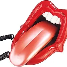 TelPal Landline Phones for Home, Red Mouth Telephone, Novelty Big Tongue Phone, Wired Novelty Funny Lip Phone Gift Cartoon Shaped Real Corded Landline Home Office Phones Furniture Decor-picture-33