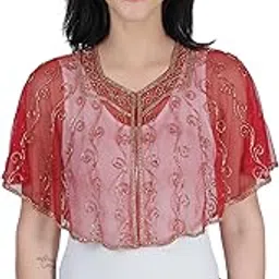 Women's Net Cape Shrugs Ponchu Cut Off Neck-picture-24