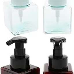 Enakshi® Pack of 4 250ml Square Foam Lotion Liquid Soap Pump Bottles Blue+Brown|Health & Beauty | Natural & Alternative Remedies | Aromatherapy-image-0