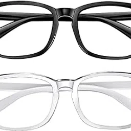 Legend Eyewear Blue-Light-Blocking-Glasses for Women Computer Glasses Man，2 Pack Gaming Eyeglasses Fashion Frame(black+transparent)-picture-31