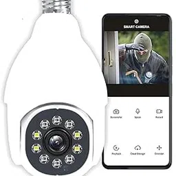Dr Vision Light Bulb Wireless IP WiFi Camera, Bulb Camera 360 1080p WiFi Auto Rotation Fish Eye 360 Degree Panoramic Mini Lamp IR CCTV 1440p Home Security Light Wireless Camera (Outdoor Camera)-picture-39