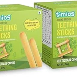 Timios Multigrain Teething Sticks|Organic Snack|Dissolves Easily|Multigrain Cumin| Pack of 2|150g-picture-47