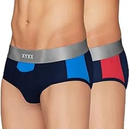 xyxx Men's Illuminati Micromodal Regular Fit Colorblock Antimicrobial Brief with No Marks Waistband (Pack of 2)-picture-34