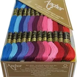 Anchor Cotton Skeins with Pony Scissors and Needles (Multicolour, 8 mm) - Set of 100-picture-26