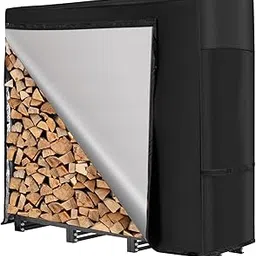 nalone 4FT Outdoor Firewood Rack with Cover, Heavy Duty Square Strong Stand Rack with Waterproof Cover for Fireplace Fire Pits Wood Pile Storage Holder Lumber Rack-picture-19
