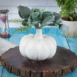 Kraftlik Handicrafts Kaddu Shape Ceramic Vases | Planter | Flower Pot | Bottle Shape with Unique Quality for Home Décor Center Table Bedroom Side Corners Decoration (White)-picture-37