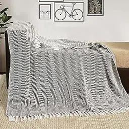 VEVARA HOMES Soft Cotton Throw Blanket Winter Warm Comforter 50x60 Inch Sofa Couch Blanket Ideal for Living Room, Bedroom, Chair and Sofa (Chevron,Brown)-picture-30