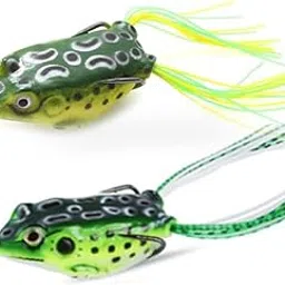 RAJry Weedless Fishing Hook Fish Top Water Frog Lure 2 Pcs Realistic Prop Frog Soft Swimbait Floating Bait with Weedless Hooks for Freshwater Saltwater-image-65