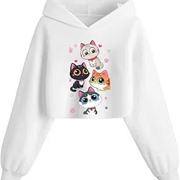 Crop Hoodie for women Girl casual stylish latest Brown Beige pink lavender white black under 399 499 winterwear Hood wali crop hoody-image-35