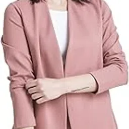 fablestreet Women's Solid Viscose Rayon 4 Way Stretch Livin Jacket (Pink,S) (KNJK101PINK-S)-picture-14