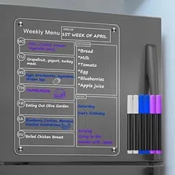 HomeCloud Magnetic Weekly Calendar for Fridge | Stay Organized with our Reusable Acrylic Planner include Magnetic Pen Holder, Eraser and 5 Magnetic Markers-picture-11