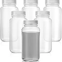 Plastic Sample Bottles 500ml Laboratory Grade Polypropylene Wide Mouth Plastic Reagent Bottles Pack of 6| Leakproof for Chemistry & Storage Clear Liquids with Lids for Lab Classroom-image-98
