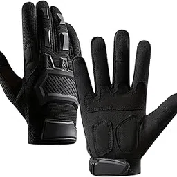 Tomorrow Tactical Touchscreen Gloves for Men | Impact-Resistant Padding | Anti-Slip Grip | Motorcycle Riding | Outdoor Protection | Military-Grade for Rugged Use (Black, XL) image 1