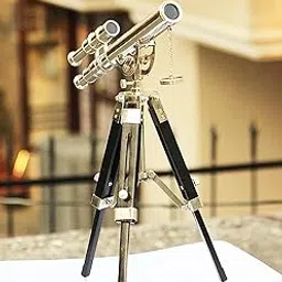 Handmade Nautical Brass Double Barrel Telescope with Tripod Stand Brass Chrome/Telescope Brass with Tripod Christmas Day ~ Gift Birthday Gift Item-picture-46