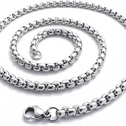 jewel harbour Men's 2.5mm Stainless Steel Sqaure Box Chain Necklace - Anti-Tarnish Rolo Chain-picture-19